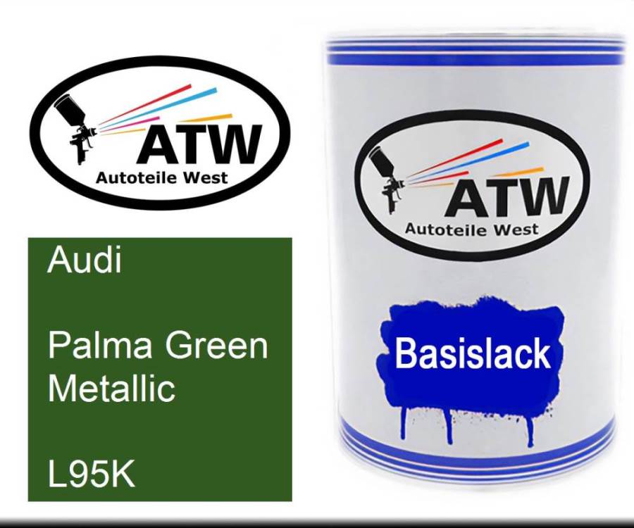 Audi, Palma Green Metallic, L95K: 500ml Lackdose, von ATW Autoteile West.